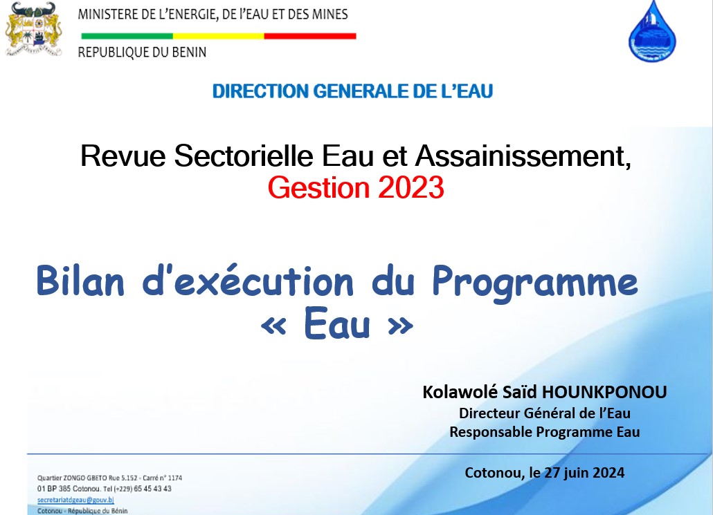 Bilan du programme Eau, gestion 2023